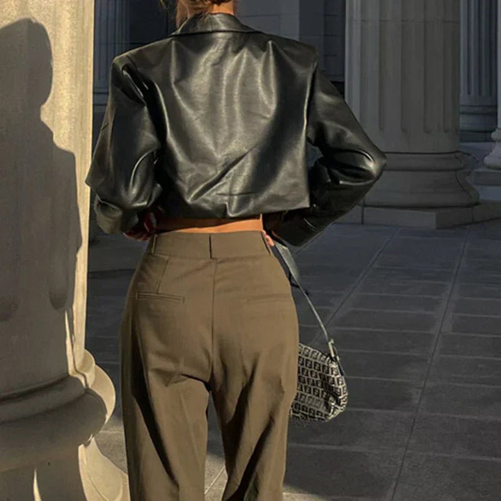 Élise™ | Elegant Faux Leather Jacket - Ciara & Fiona