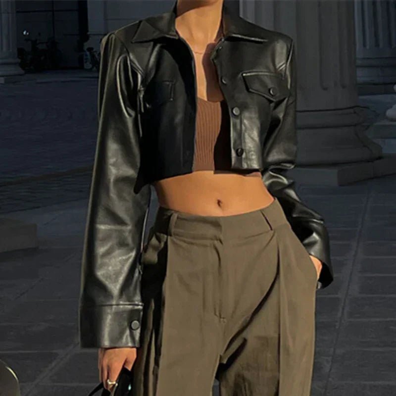 Élise™ | Elegant Faux Leather Jacket - Ciara & Fiona