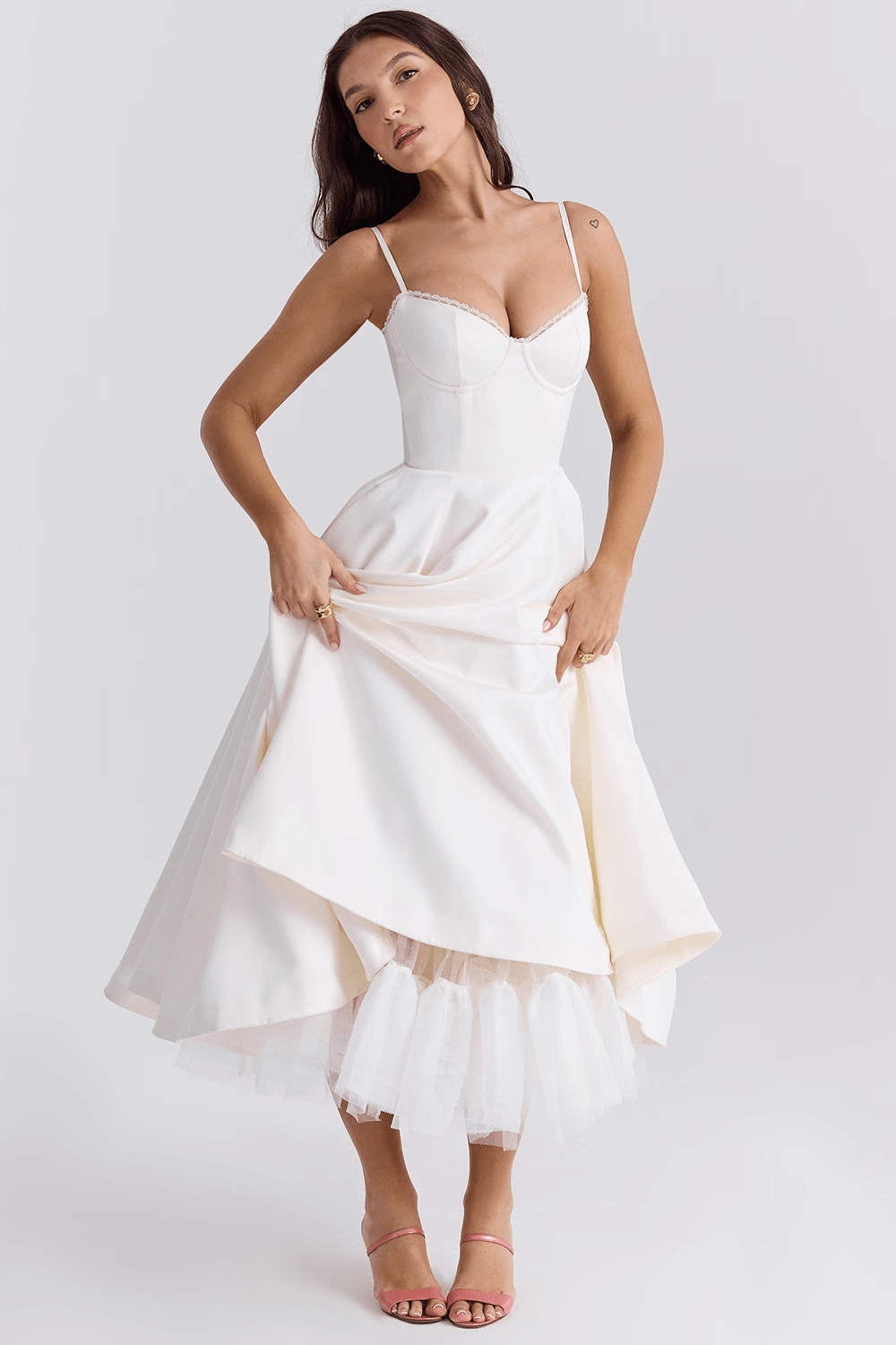 Elouise | Elegant Satin Party Dress - Ciara & Fiona