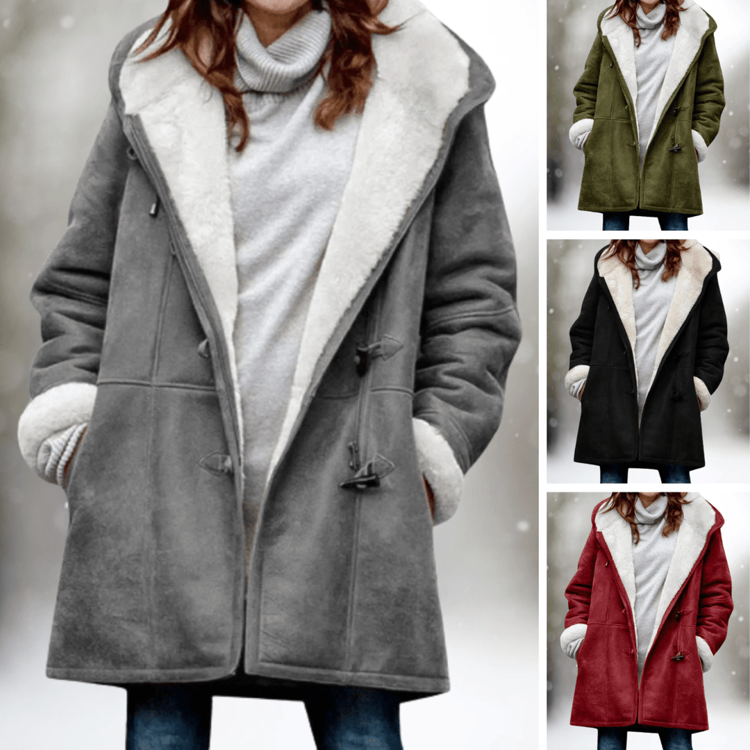 ELVARA | Women’s Suede Hooded Jacket - Ciara & Fiona
