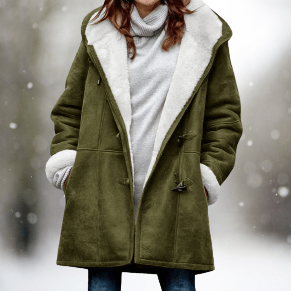 ELVARA | Women’s Suede Hooded Jacket - Ciara & Fiona