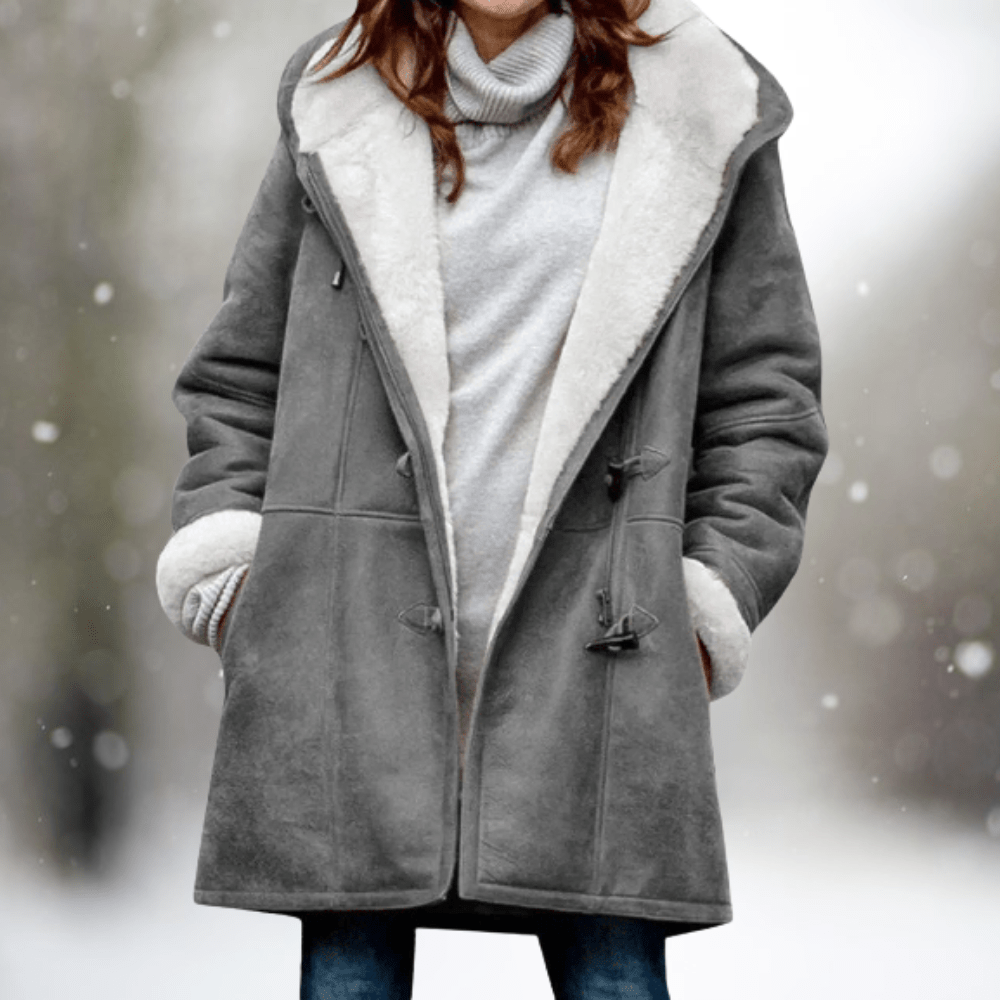 ELVARA | Women’s Suede Hooded Jacket - Ciara & Fiona
