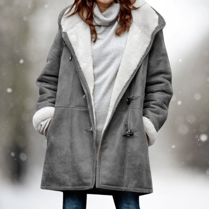 ELVARA | Women’s Suede Hooded Jacket - Ciara & Fiona