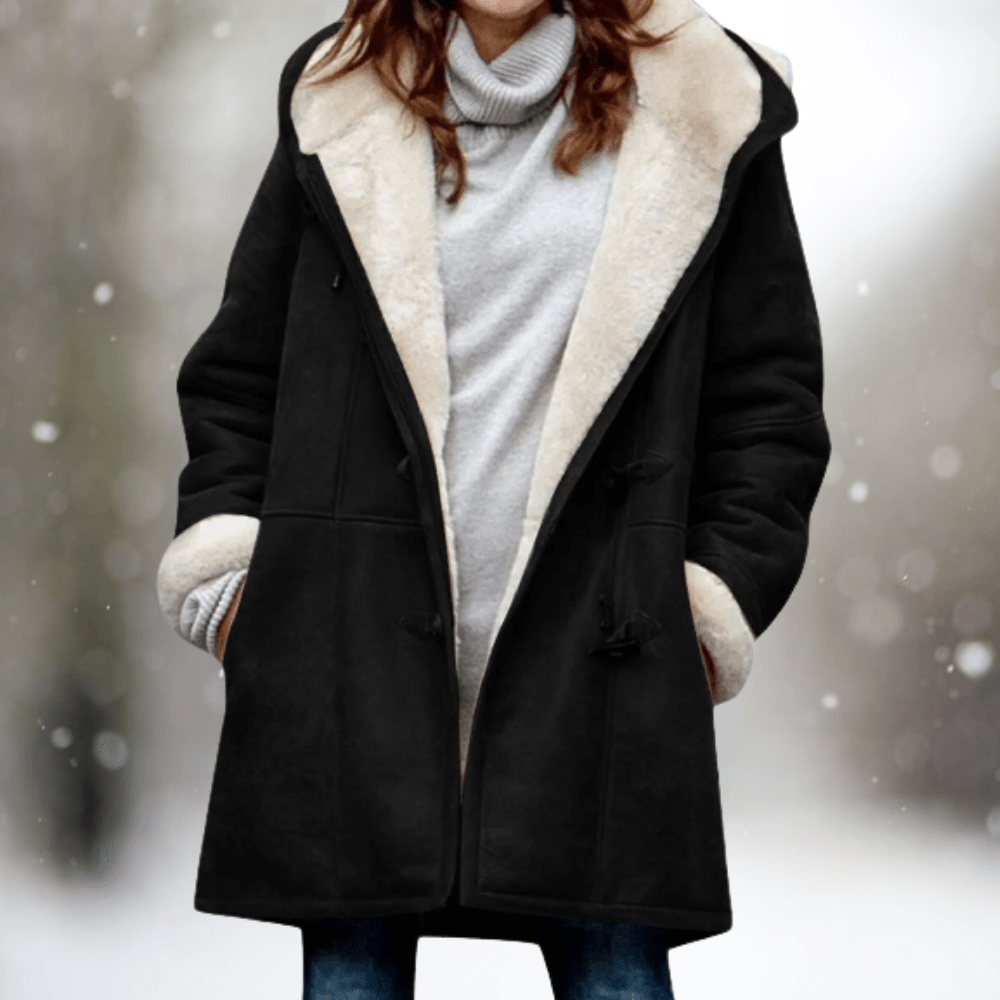 ELVARA | Women’s Suede Hooded Jacket - Ciara & Fiona