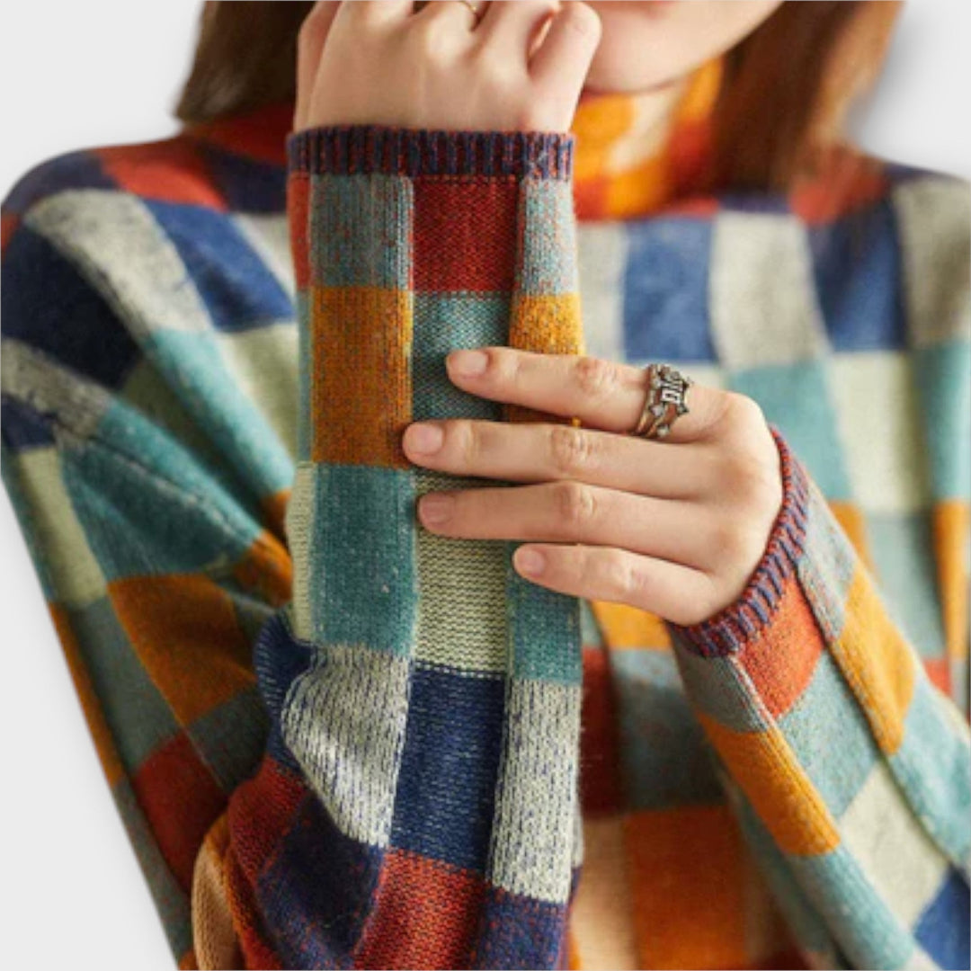 Erika - Colorful Patchwork Turtleneck - Ciara & Fiona