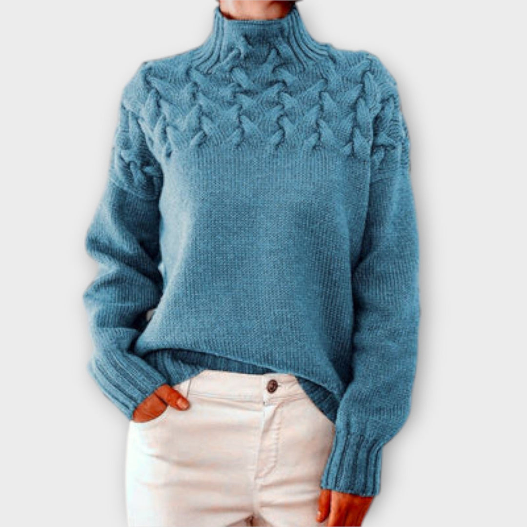 Eva - Women's Chunky Cable Knit Sweater - Ciara & Fiona