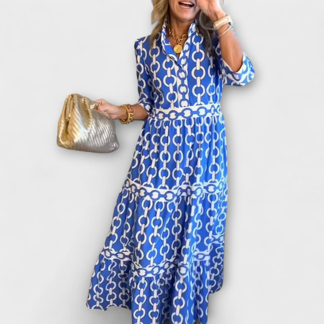 EVONNE | Flowy Midi Dress with Elegant Detail - Ciara & Fiona