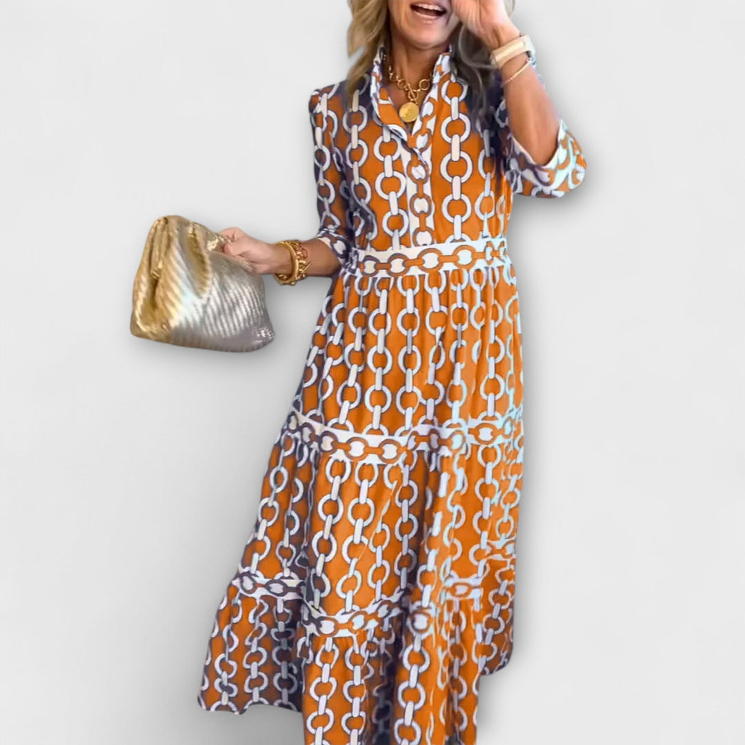 EVONNE | Flowy Midi Dress with Elegant Detail - Ciara & Fiona