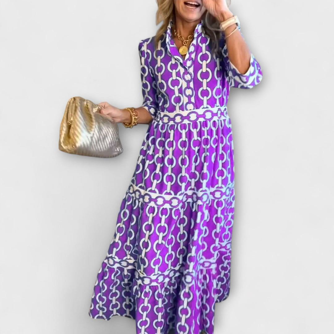 EVONNE | Flowy Midi Dress with Elegant Detail - Ciara & Fiona