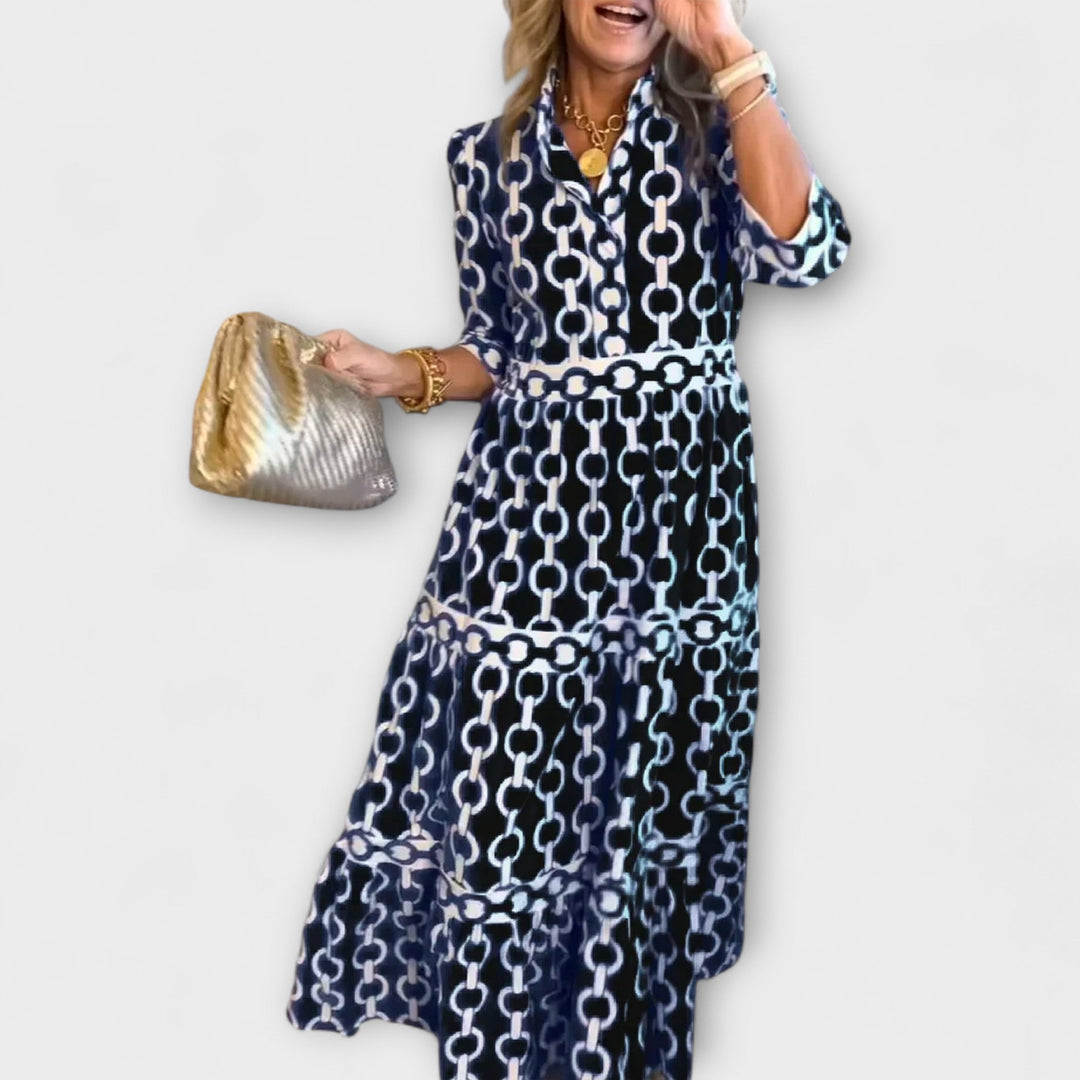 EVONNE | Flowy Midi Dress with Elegant Detail - Ciara & Fiona