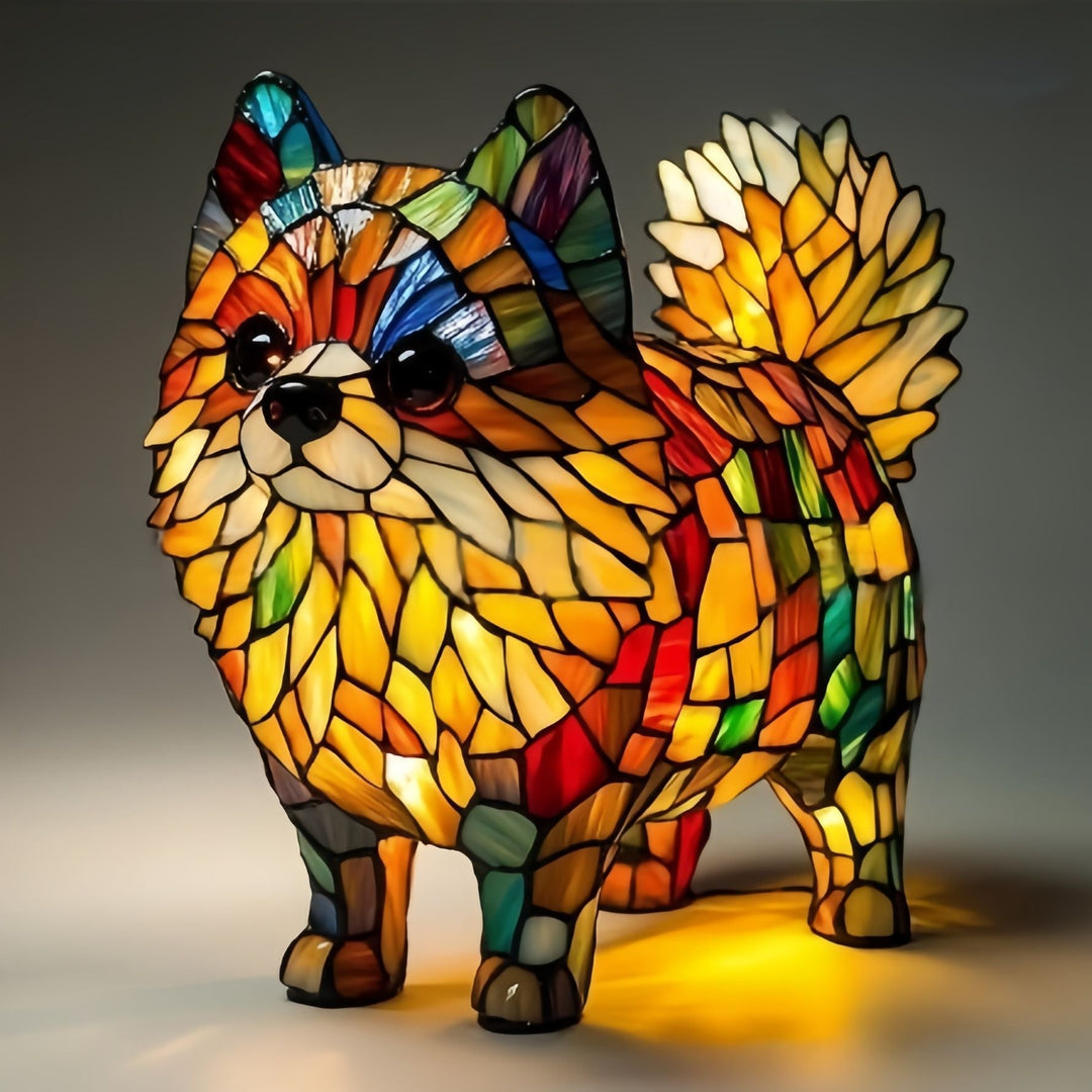 Fifi | Magical Coloured Glass Dog Lamp - Ciara & Fiona