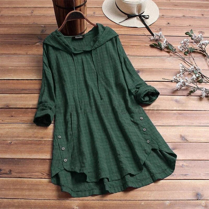 Ghisele | Linen Tunic Hoodie - Ciara & Fiona