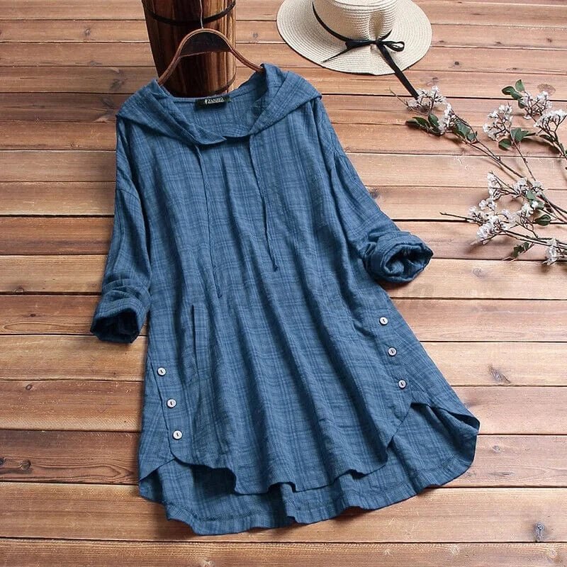 Ghisele | Linen Tunic Hoodie - Ciara & Fiona