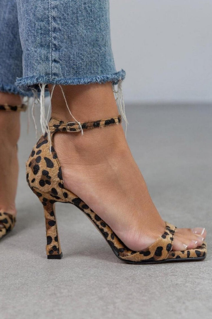 Giulia™ | High Heeled Sandals with Animal Print - Ciara & Fiona