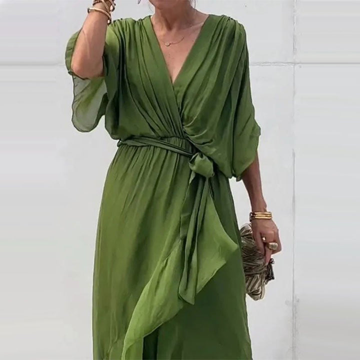 Glenda | Elegant V - neck Dress - Ciara & Fiona