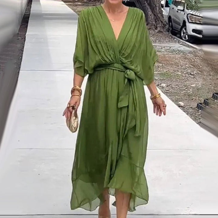 Glenda | Elegant V - neck Dress - Ciara & Fiona
