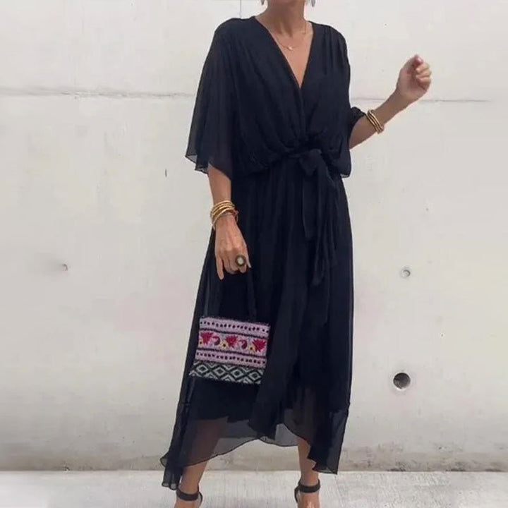 Glenda | Elegant V - neck Dress - Ciara & Fiona