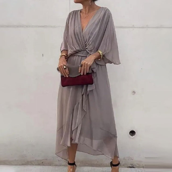 Glenda | Elegant V - neck Dress - Ciara & Fiona