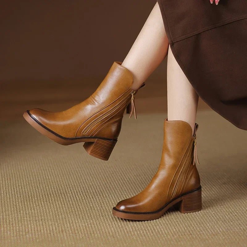 Grazia | Leather Ankle Boots - Ciara & Fiona