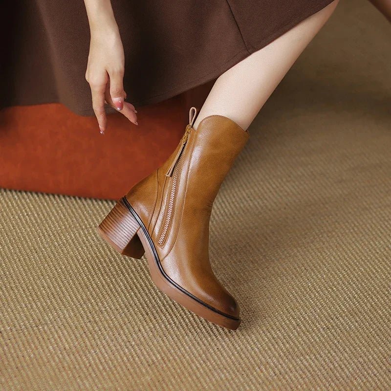Grazia | Leather Ankle Boots - Ciara & Fiona