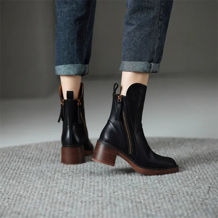 Grazia | Leather Ankle Boots - Ciara & Fiona