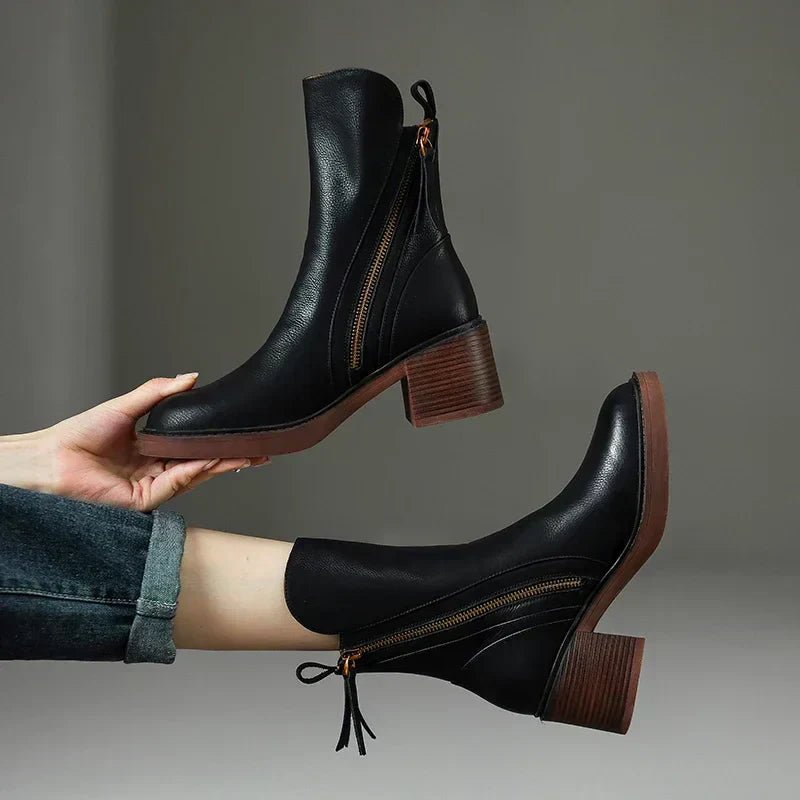 Grazia | Leather Ankle Boots - Ciara & Fiona