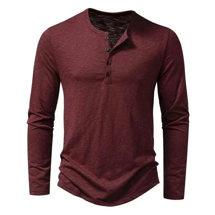 Henley | Collar Long Sleeve T-Shirt - Ciara & Fiona
