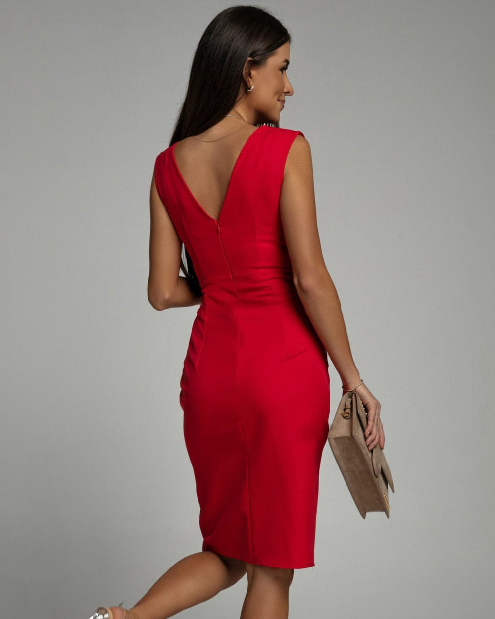 Iyanna | Dress with V - Neck and Slit - Ciara & Fiona