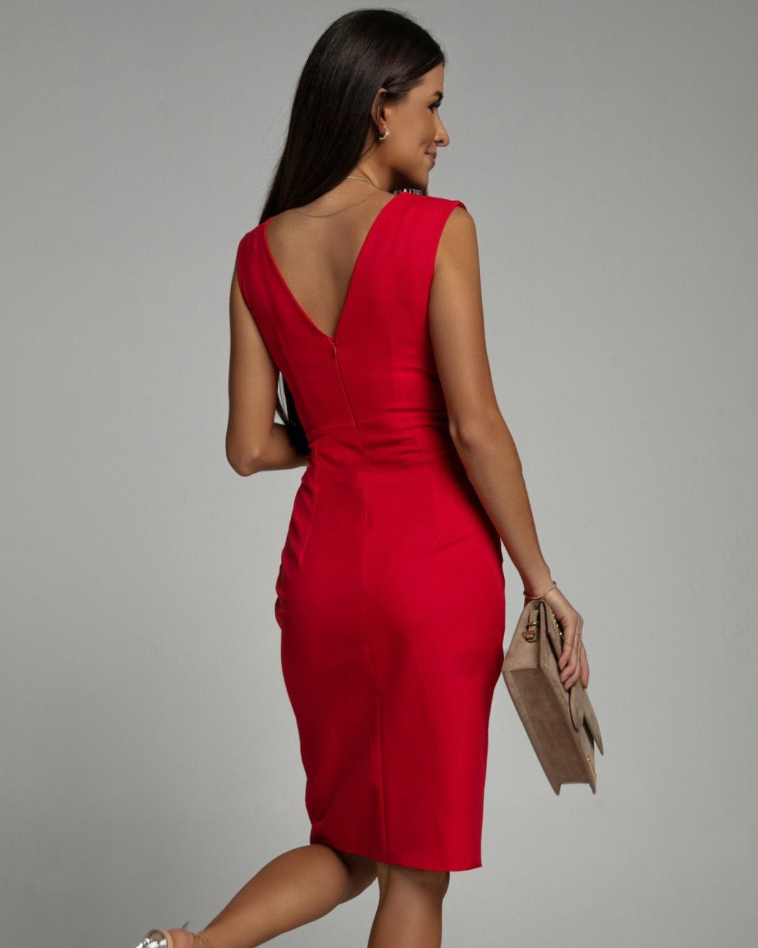 Iyanna | Dress with V - Neck and Slit - Ciara & Fiona