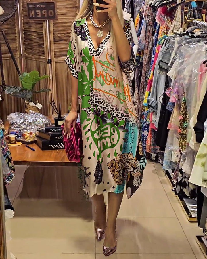 Joelle | Casual V - neck Dress - Ciara & Fiona
