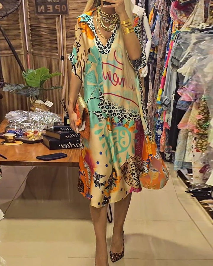 Joelle | Casual V - neck Dress - Ciara & Fiona