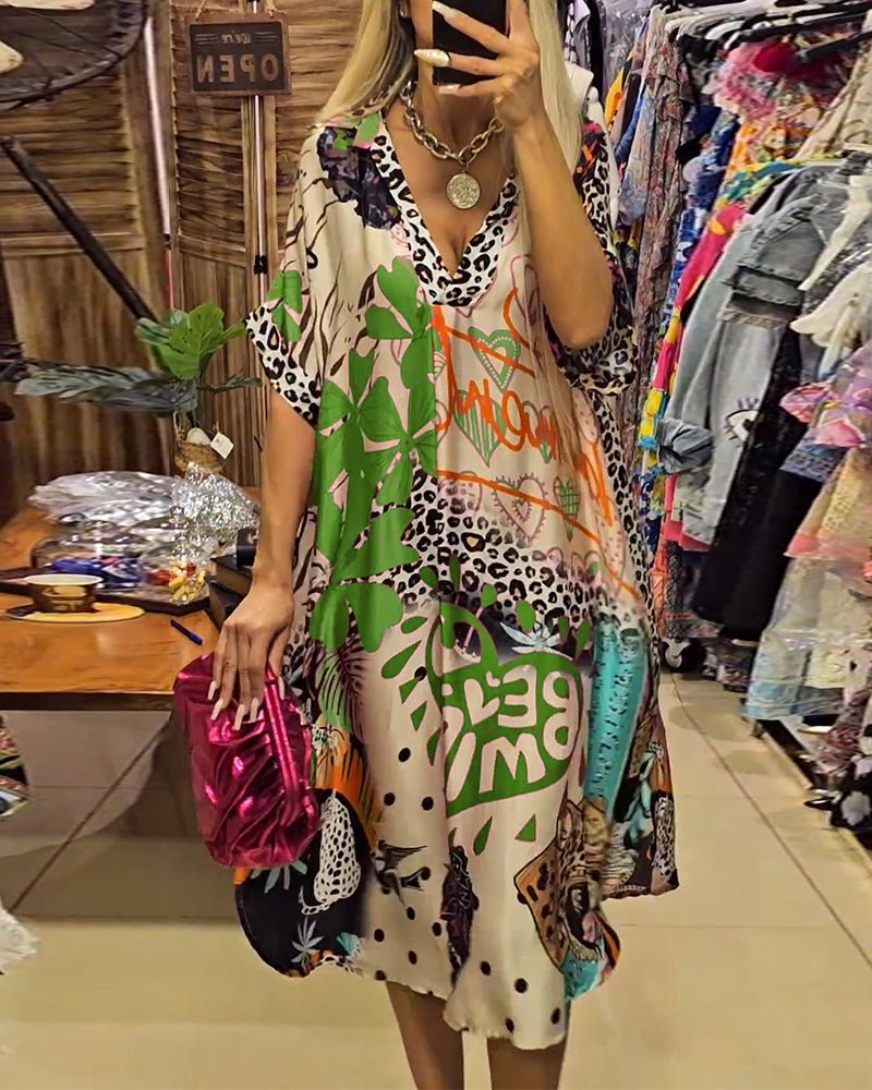 Joelle | Casual V - neck Dress - Ciara & Fiona