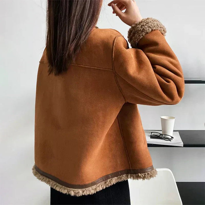 Jolene | Shearling Button Jacket - Ciara & Fiona