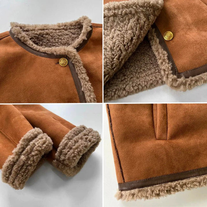 Jolene | Shearling Button Jacket - Ciara & Fiona