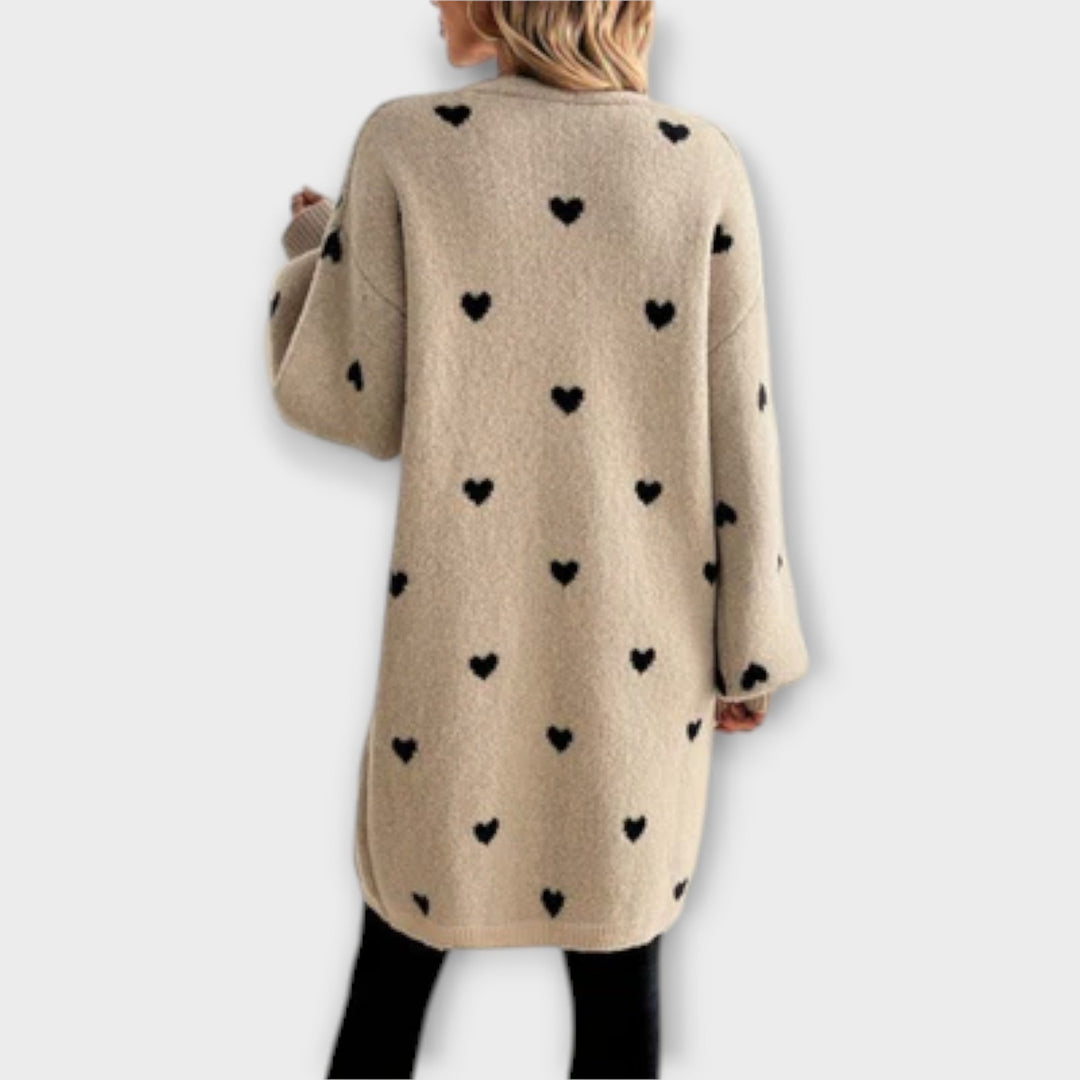 Julia - Heart Patterned Cardigan - Ciara & Fiona
