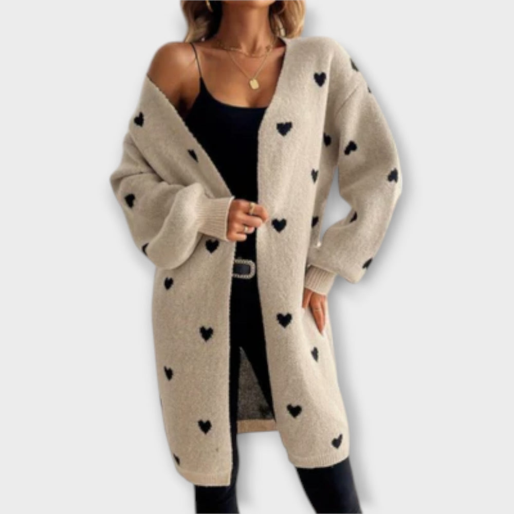 Julia - Heart Patterned Cardigan - Ciara & Fiona