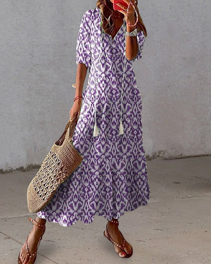 Julie | Boho V - Neck Summer Dress - Ciara & Fiona