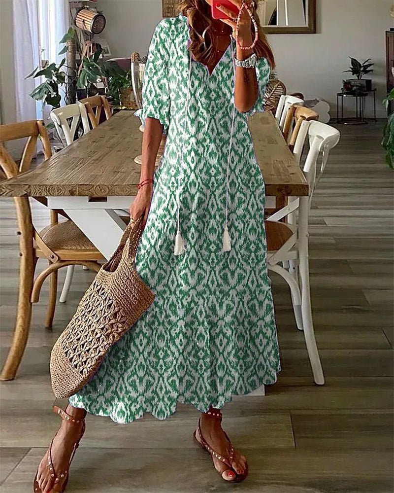 Julie | Boho V - Neck Summer Dress - Ciara & Fiona