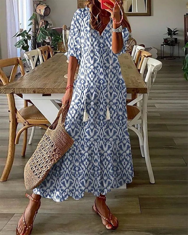 Julie | Boho V - Neck Summer Dress - Ciara & Fiona