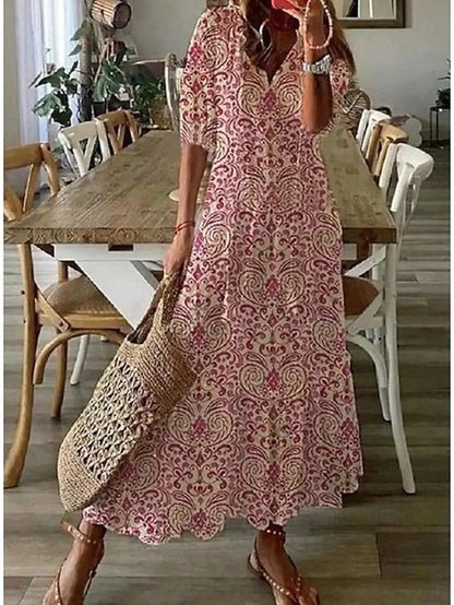 Julie | Boho V - Neck Summer Dress - Ciara & Fiona