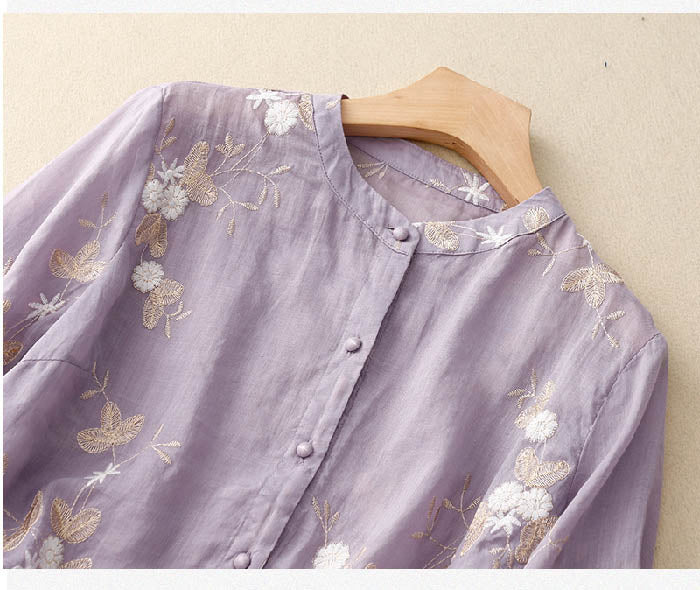 Kenna | Embroidered Cotton Blouse - Ciara & Fiona