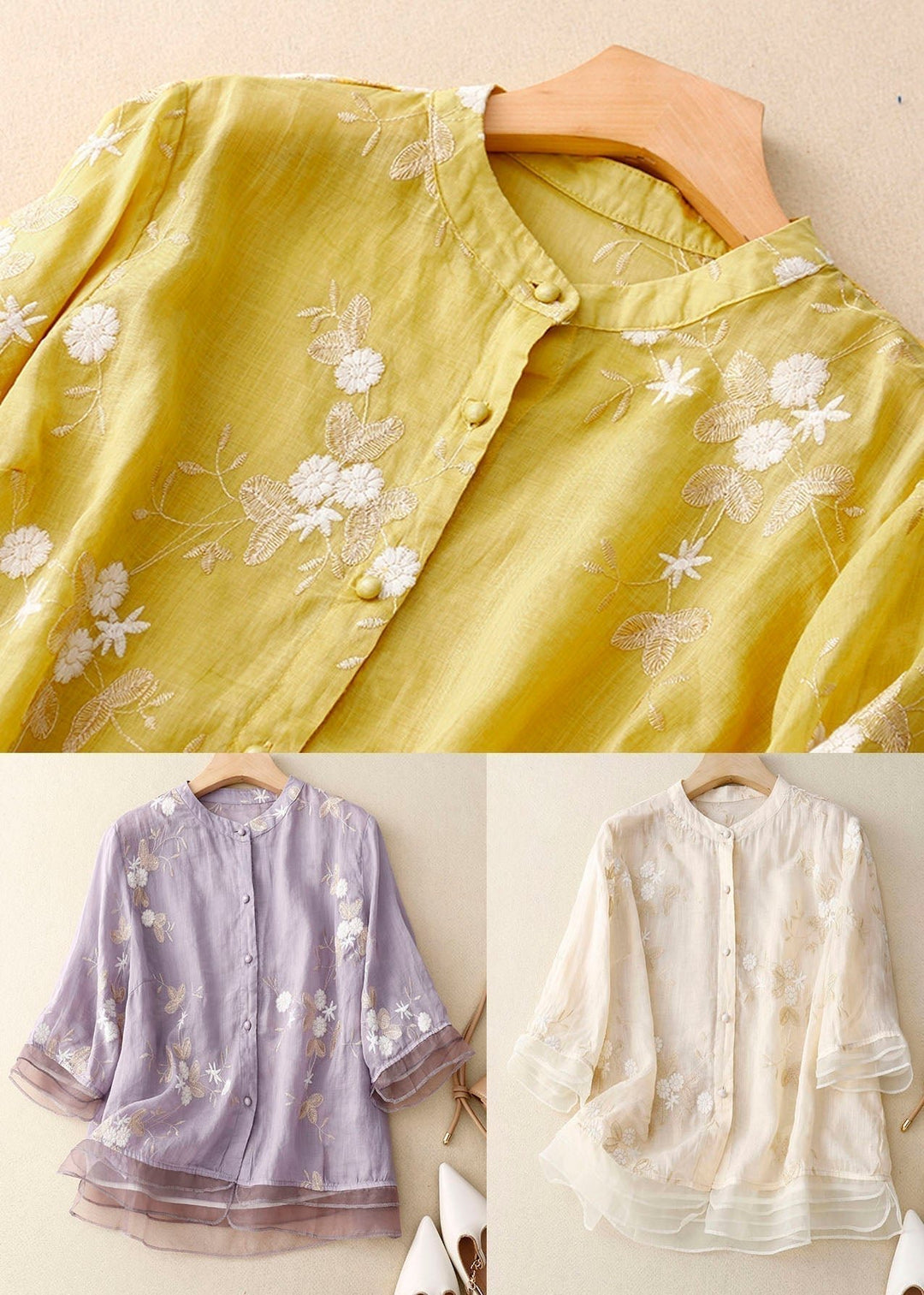 Kenna | Embroidered Cotton Blouse - Ciara & Fiona