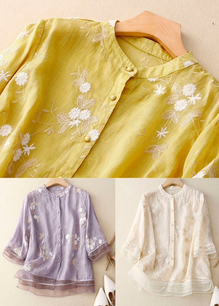 Kenna | Embroidered Cotton Blouse - Ciara & Fiona