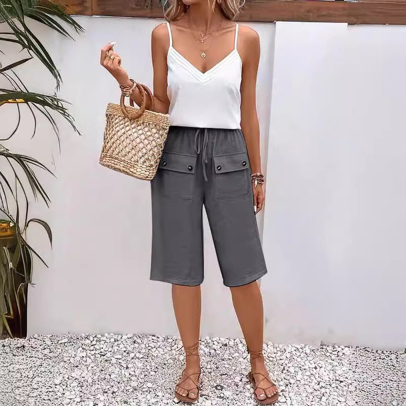 Laurens | Cotton And Linen Plain Casual Pants - Ciara & Fiona