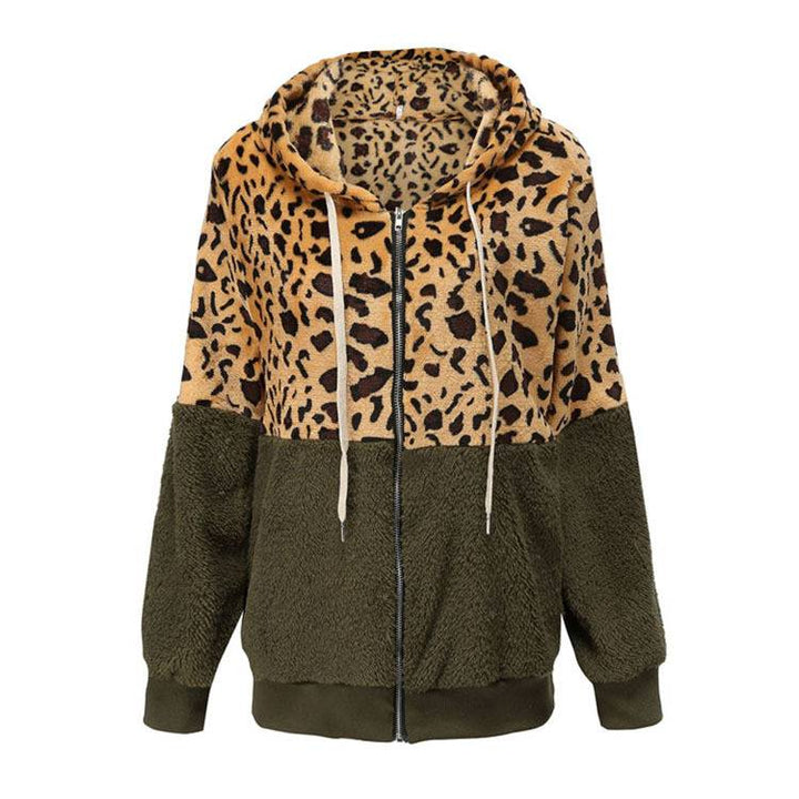 Lea - Leopard Print Fleece Hoodie - Ciara & Fiona