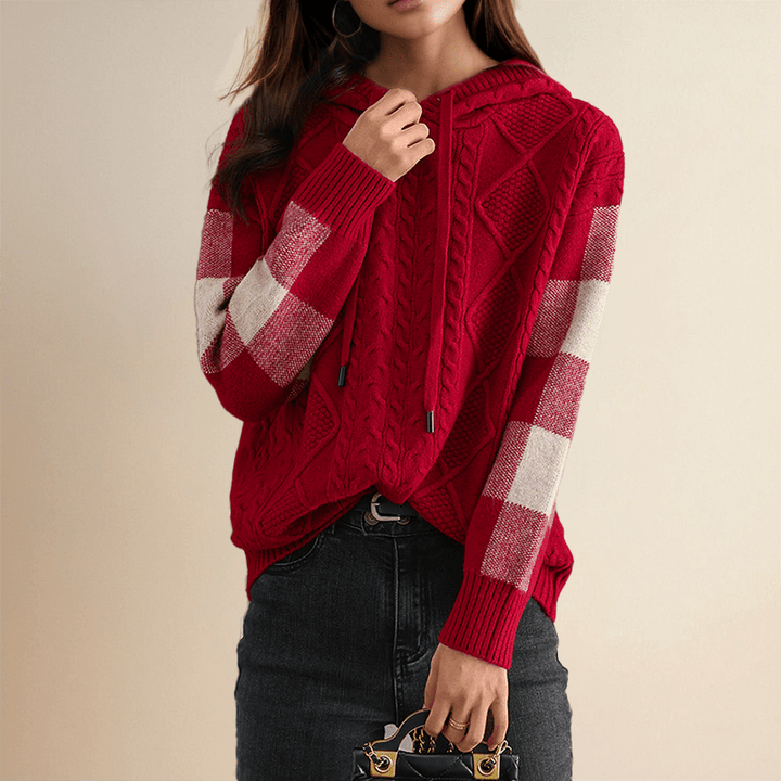 LEONIE | JACQUARD HOODED SWEATER - Ciara & Fiona