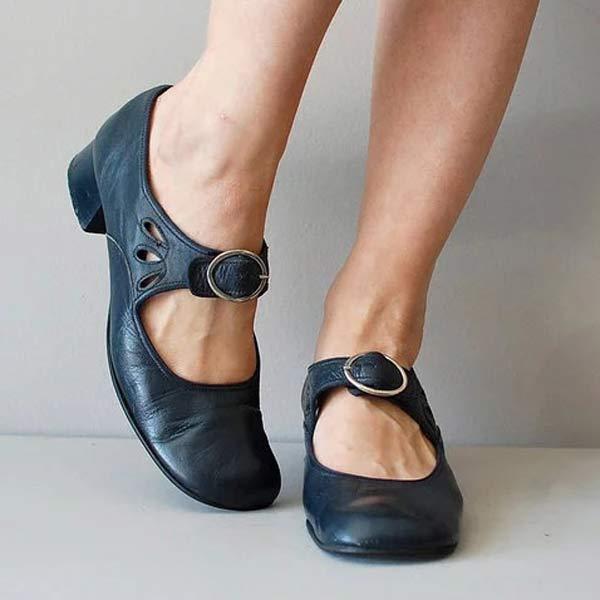 Lori | Classic leather sandals with heel - Ciara & Fiona