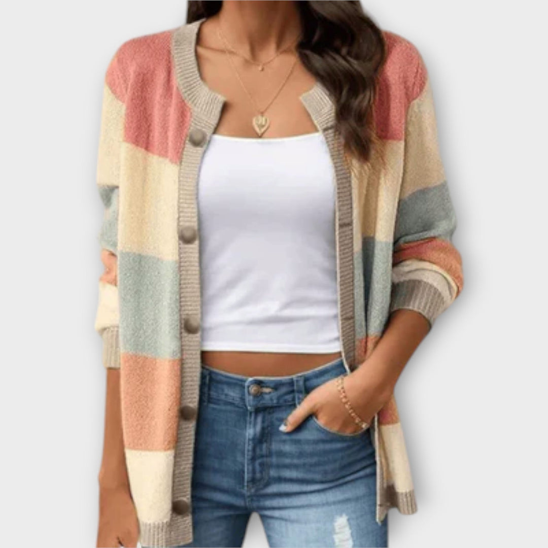 Lottenia - Striped Knit Cardigan - Ciara & Fiona