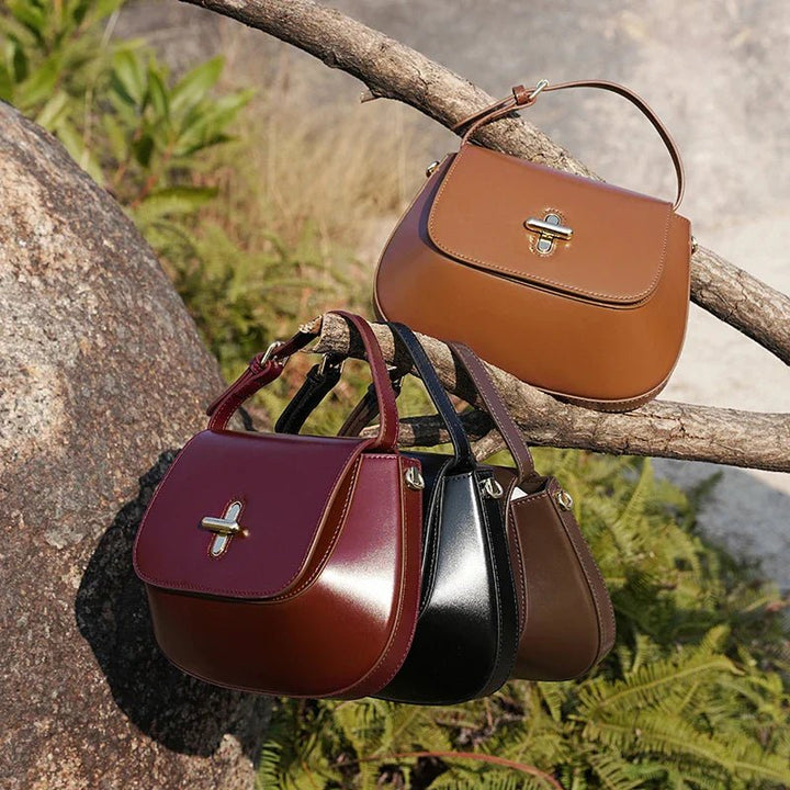 Luxurious Leather Saddle Crossbody Bag – Women's Fashion - Ciara & Fiona