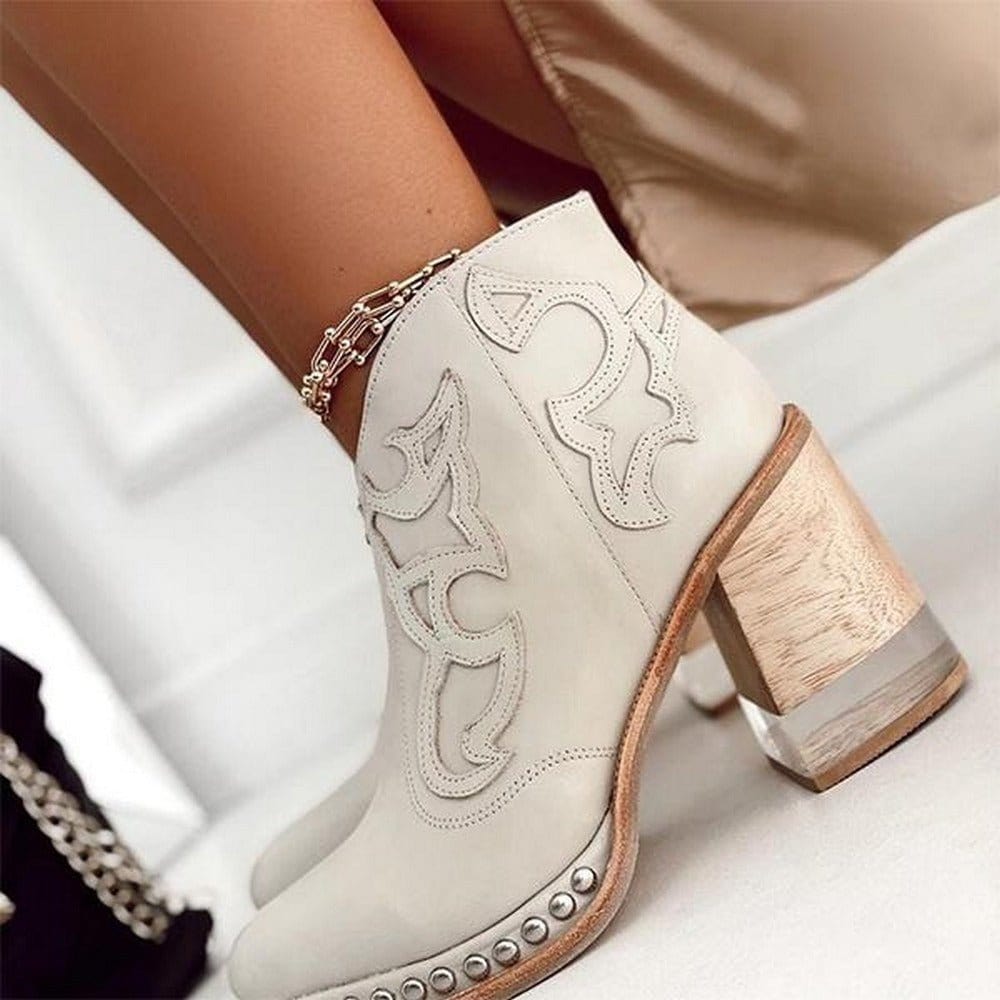 LYNORA | Sleek Textured Ankle Boots - Ciara & Fiona
